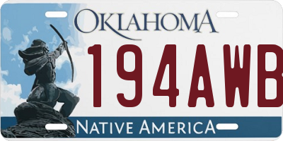 OK license plate 194AWB