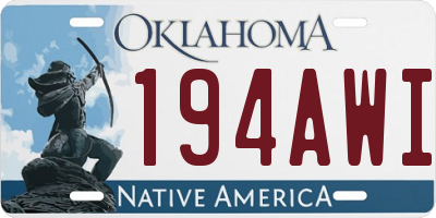 OK license plate 194AWI