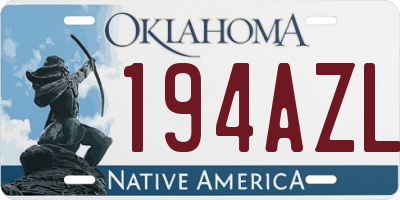 OK license plate 194AZL