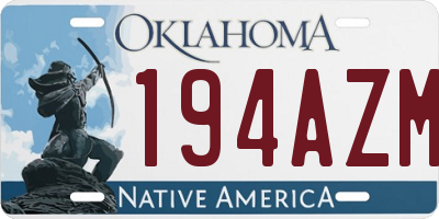 OK license plate 194AZM