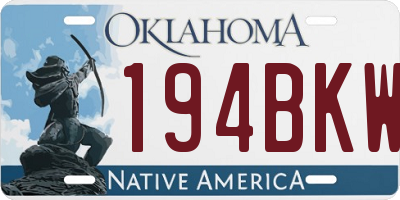 OK license plate 194BKW