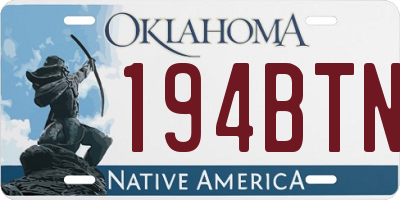 OK license plate 194BTN