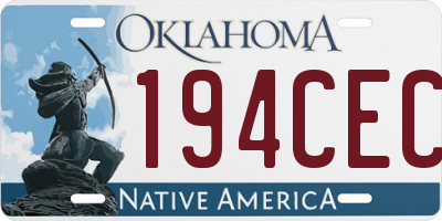OK license plate 194CEC