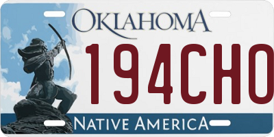 OK license plate 194CHO