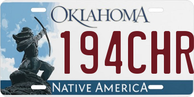 OK license plate 194CHR