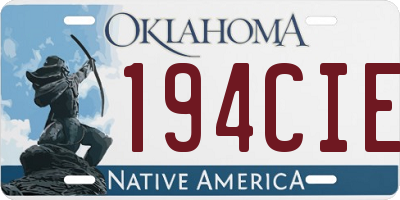 OK license plate 194CIE