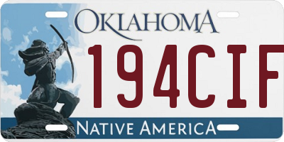 OK license plate 194CIF