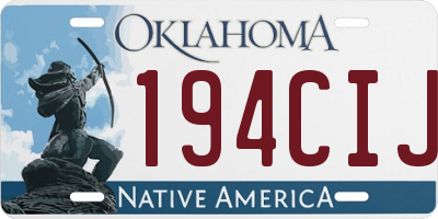 OK license plate 194CIJ