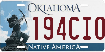 OK license plate 194CIO