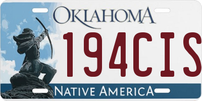 OK license plate 194CIS