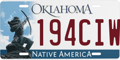OK license plate 194CIW