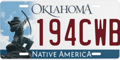 OK license plate 194CWB