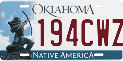 OK license plate 194CWZ