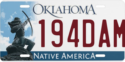 OK license plate 194DAM