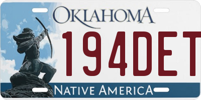 OK license plate 194DET
