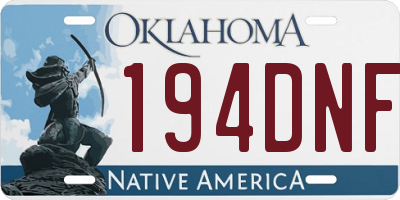 OK license plate 194DNF