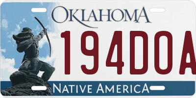 OK license plate 194DOA