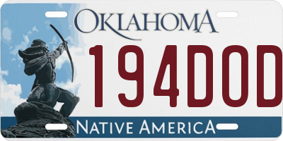 OK license plate 194DOD