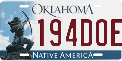 OK license plate 194DOE