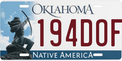 OK license plate 194DOF