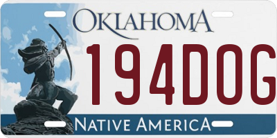 OK license plate 194DOG