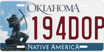 OK license plate 194DOP