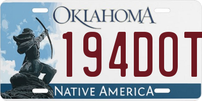 OK license plate 194DOT