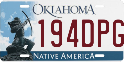 OK license plate 194DPG