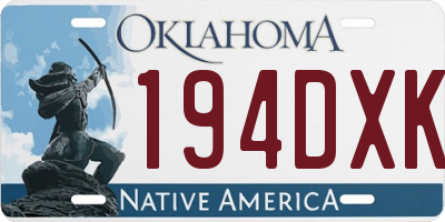 OK license plate 194DXK