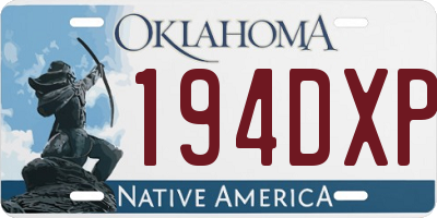 OK license plate 194DXP