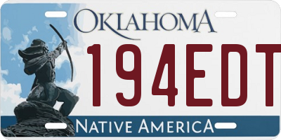 OK license plate 194EDT