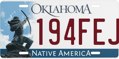 OK license plate 194FEJ
