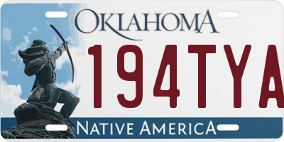 OK license plate 194TYA