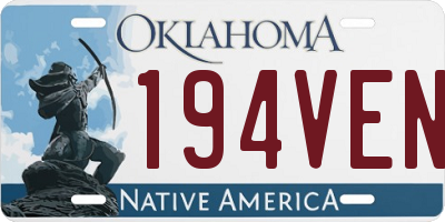 OK license plate 194VEN