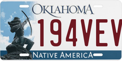 OK license plate 194VEV