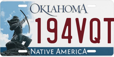 OK license plate 194VQT