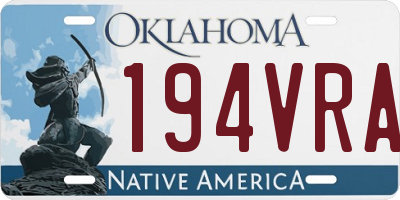 OK license plate 194VRA