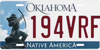 OK license plate 194VRF