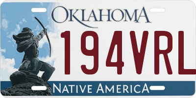 OK license plate 194VRL