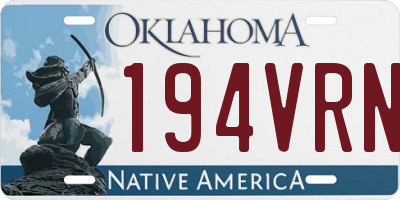 OK license plate 194VRN