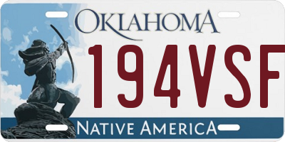 OK license plate 194VSF