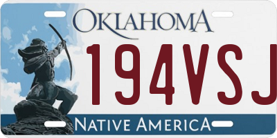 OK license plate 194VSJ