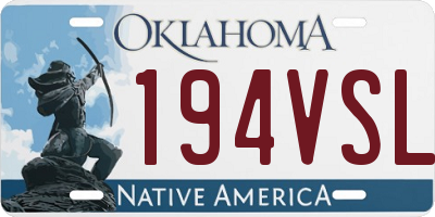OK license plate 194VSL