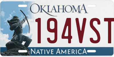 OK license plate 194VST