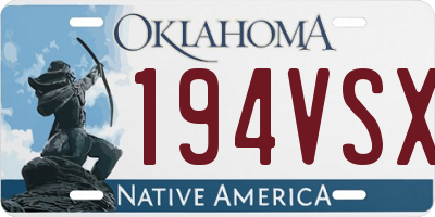 OK license plate 194VSX