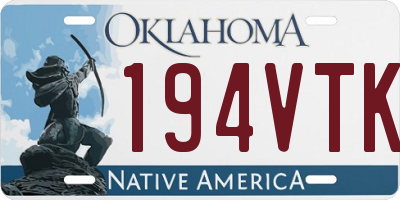 OK license plate 194VTK