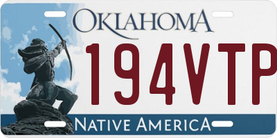 OK license plate 194VTP