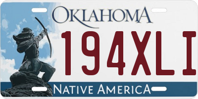OK license plate 194XLI