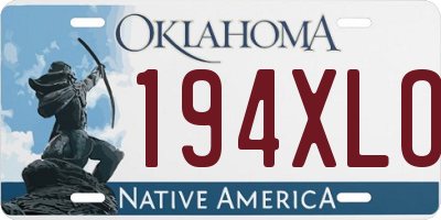 OK license plate 194XLO