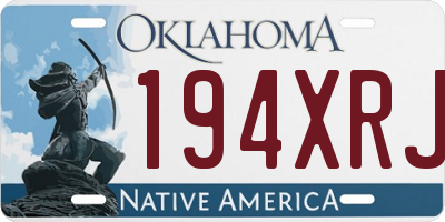 OK license plate 194XRJ